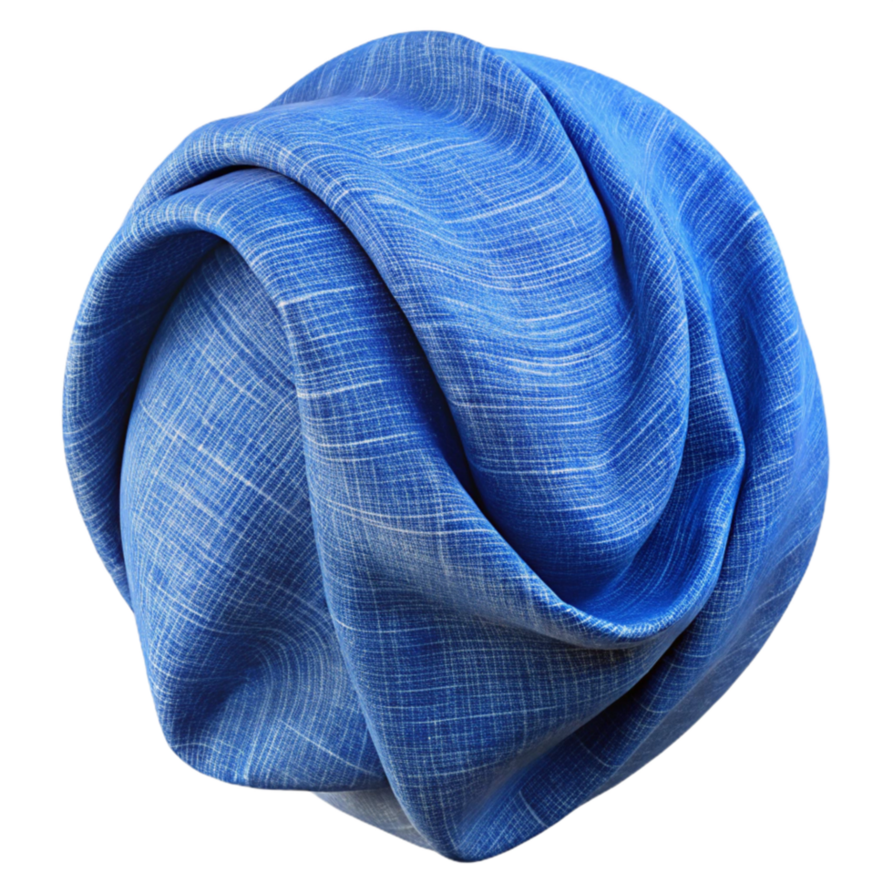 dramatic vintage Blue Linen Fabric Texture Close Up Cutout detailed png