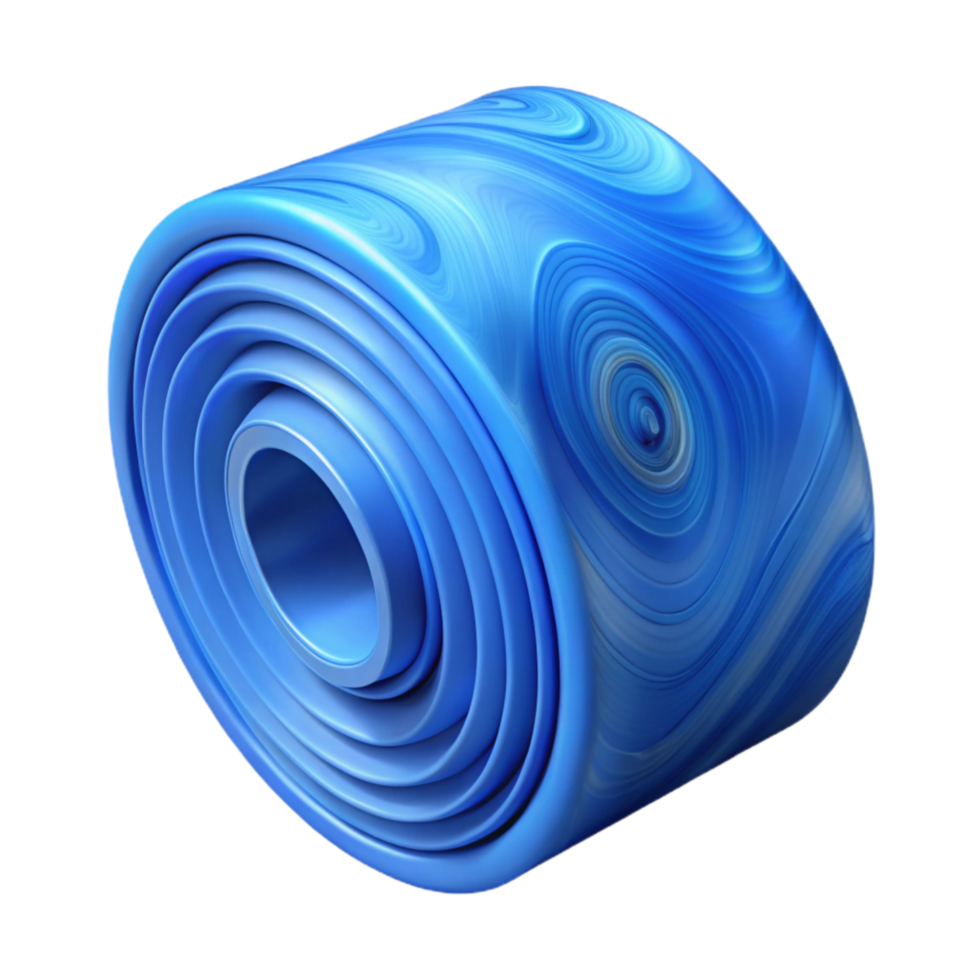 impressive classic Blue Pla Filament Roll Close Up Transparent Background professional png