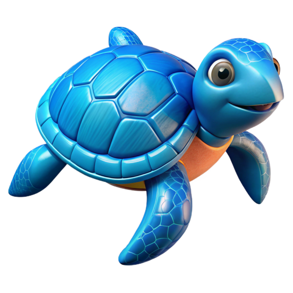 impressive modern Blue Sea Turtle Cutout with Flippers professional png