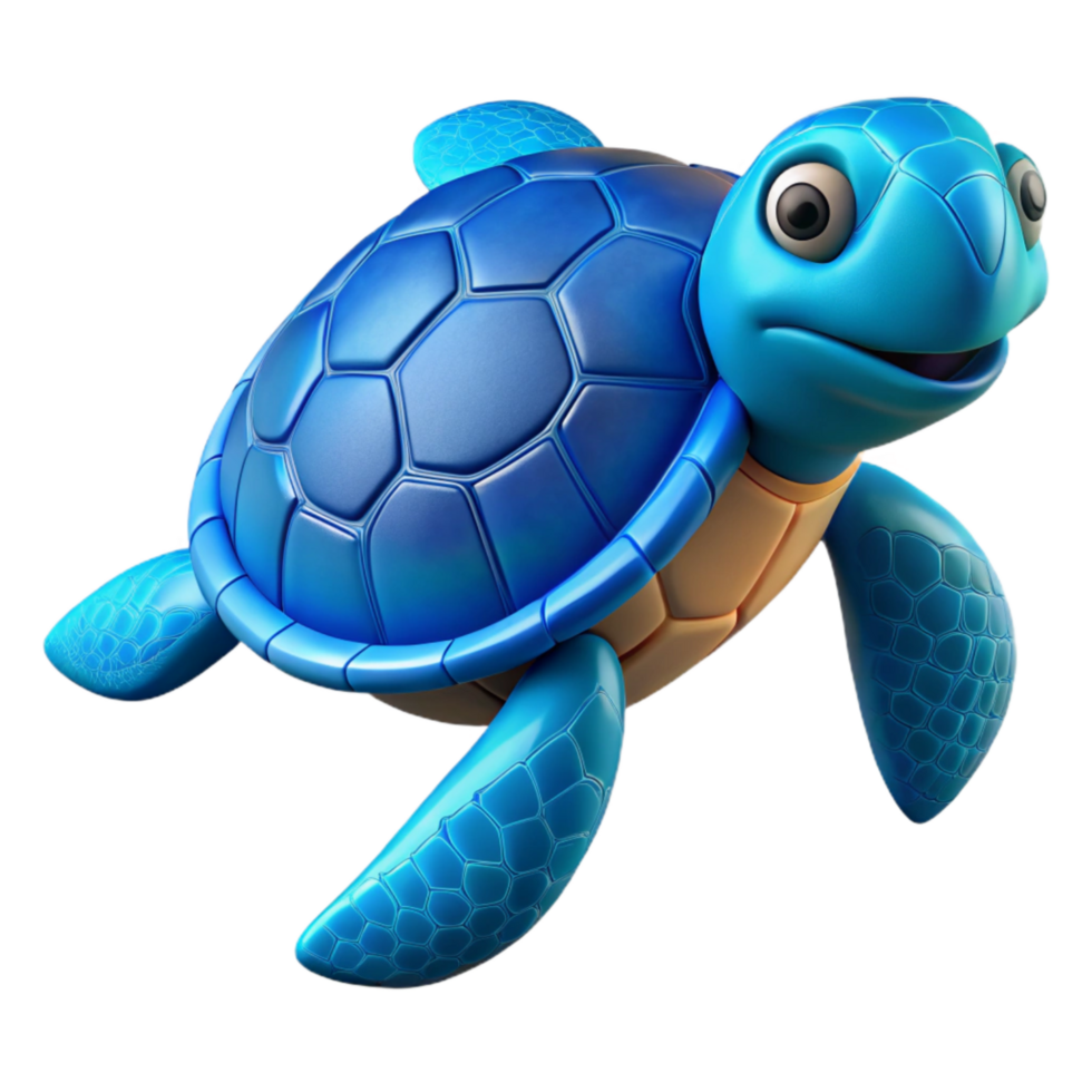 stunning classic Blue Sea Turtle Cutout with Flippers professional png