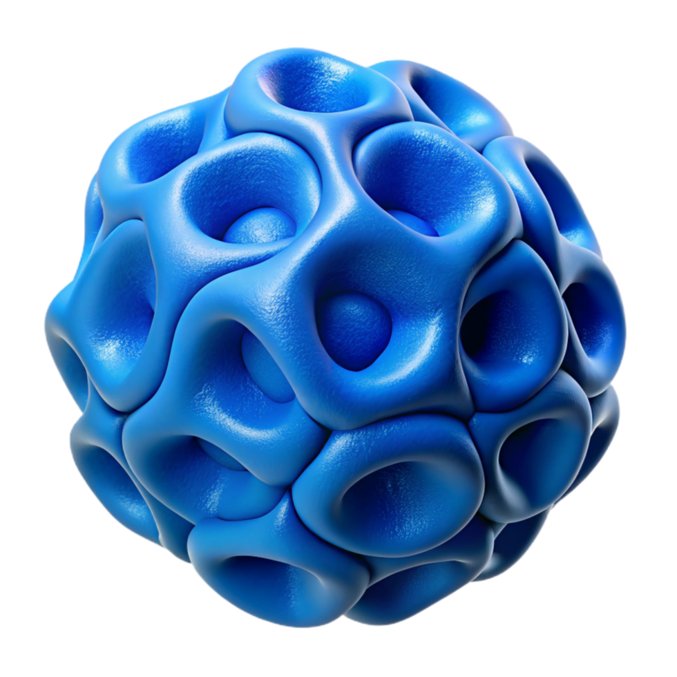 impressive classic Blue Synthetic Cell Structure Isolated Cutout detailed png