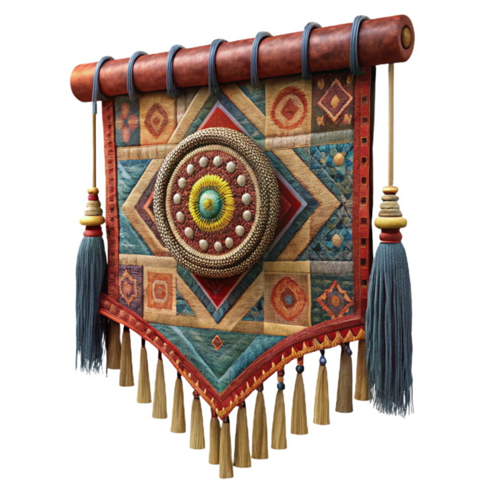 wonderful traditional Bohemian Tapestry Woven Texture Transparent Background professional png