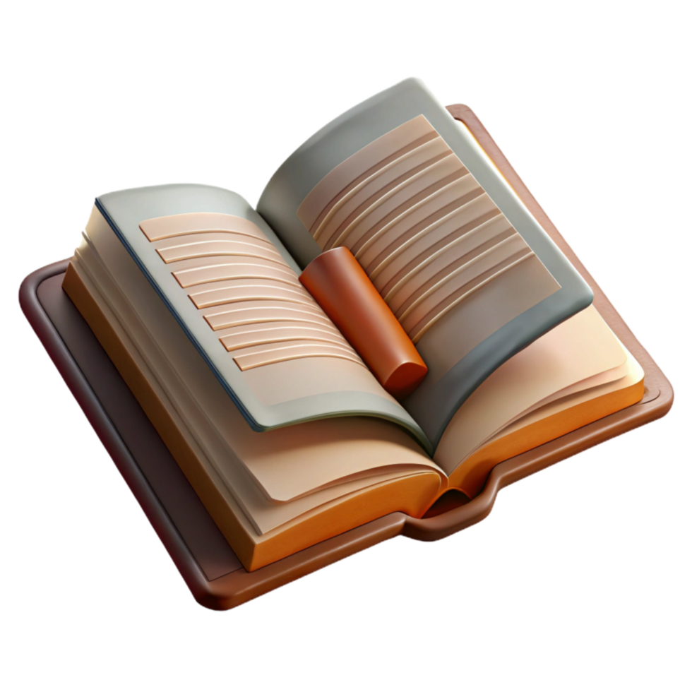 stunning artistic Book Open with Text Isolated high quality png