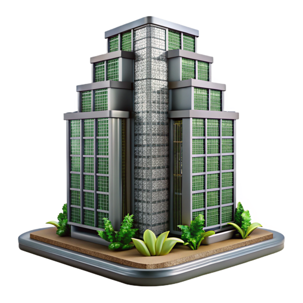 vibrant contemporary Botanical Skyscraper Front Elevation Cutout ...