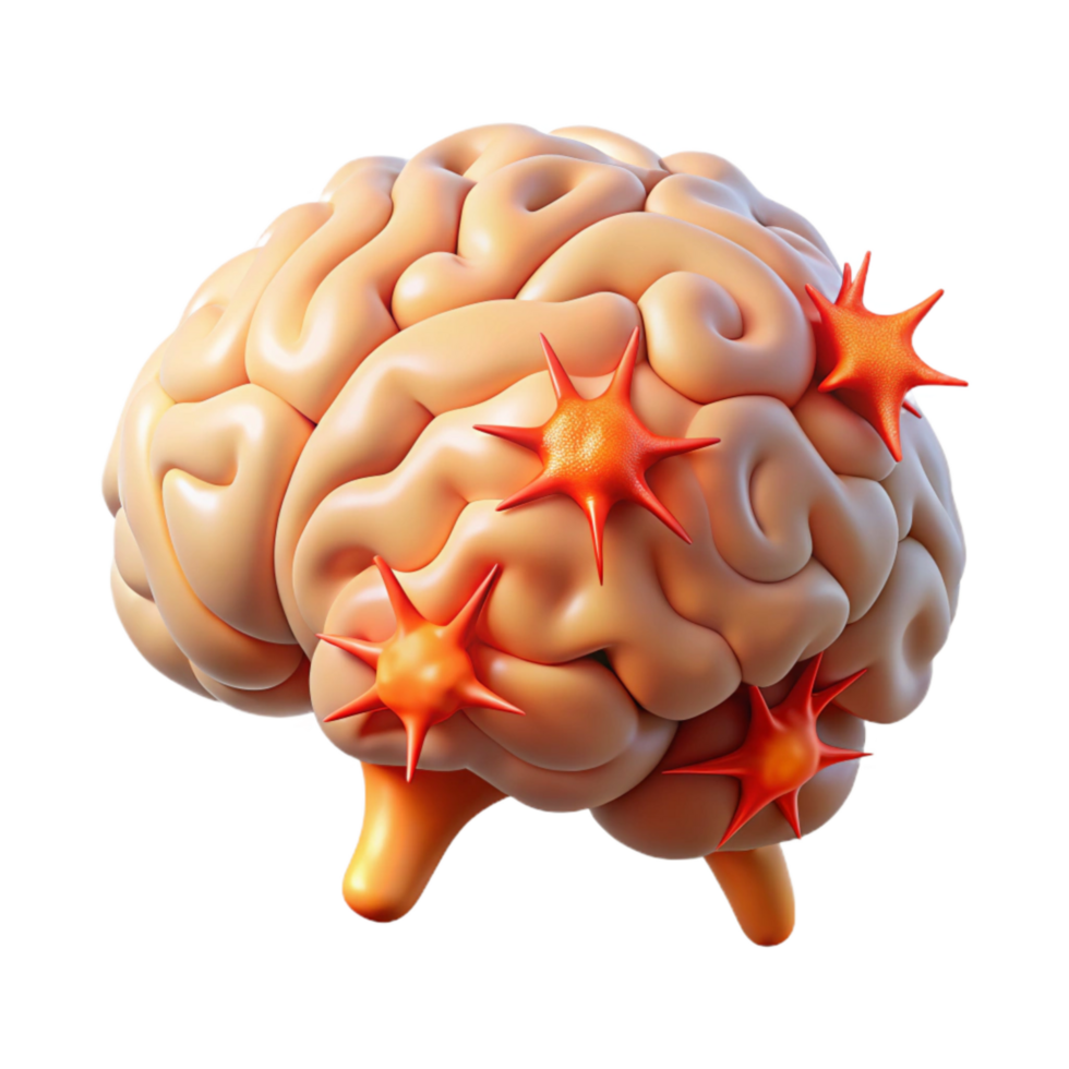 beautiful minimalist Brain Activity Visual Firing Neurons Cutout original png