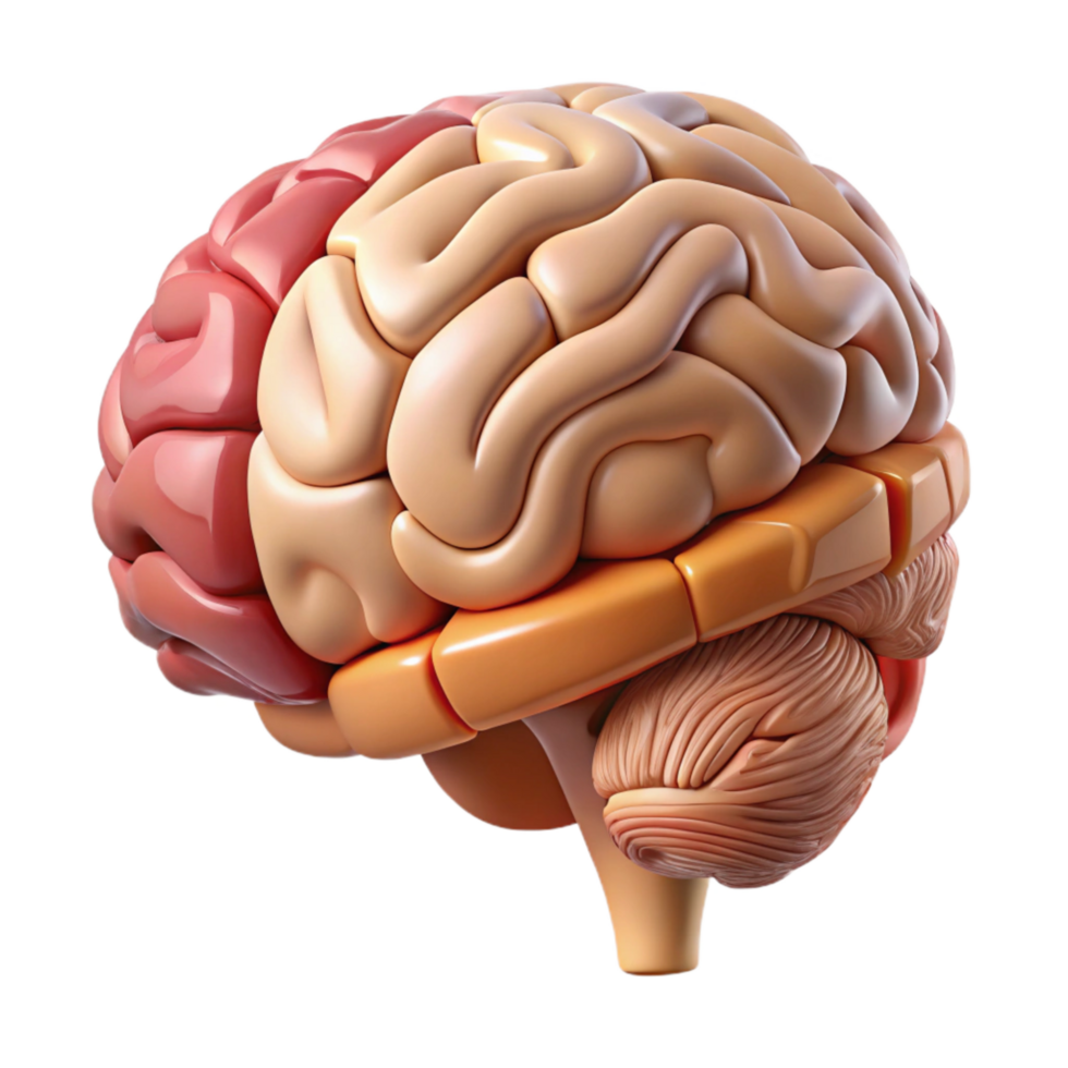 extraordinary modern Brain Anatomy Illustration Cutout with Labeled Parts high resolution png