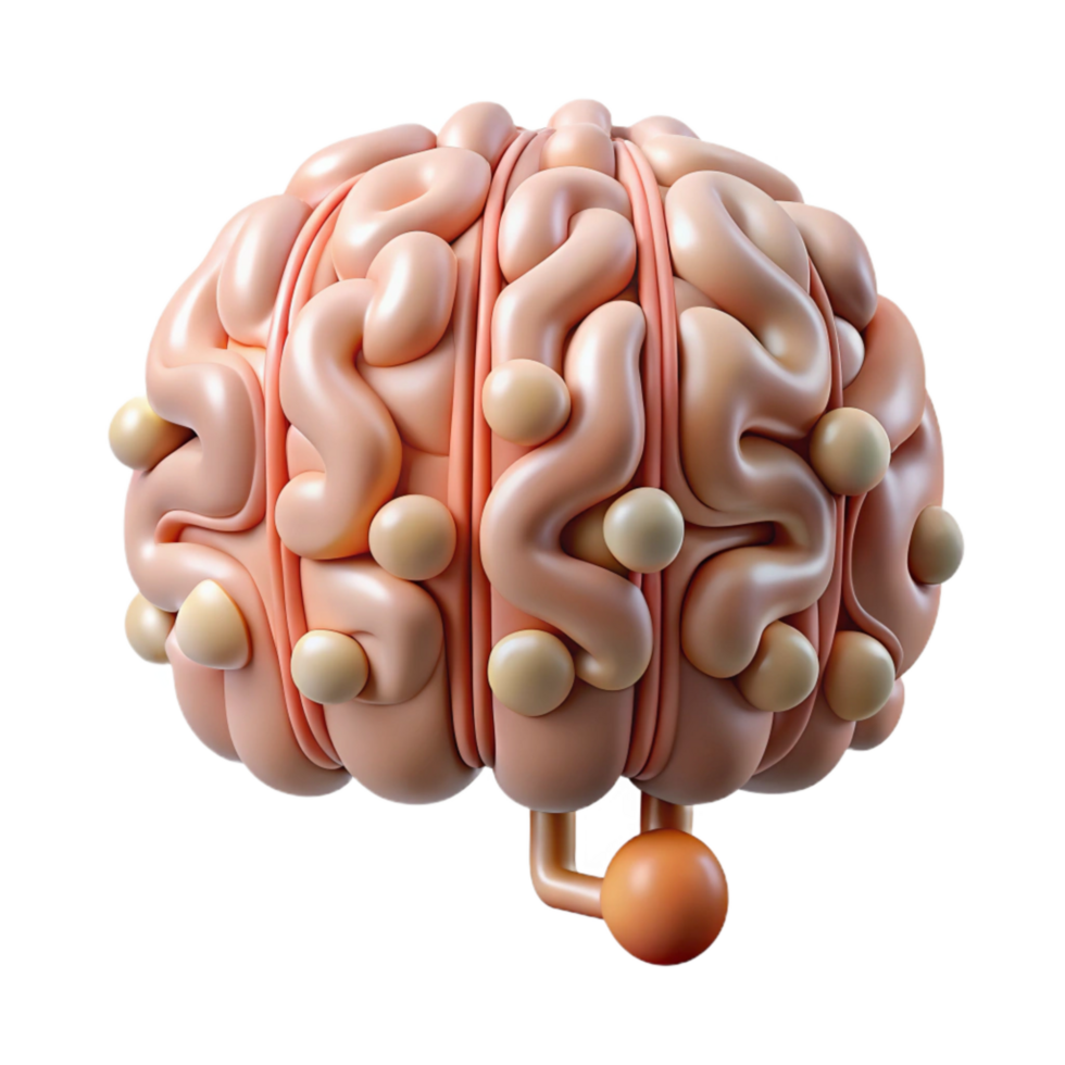 impressive contemporary Brain Circuitry Diagram Cutout on Transparent Background professional png