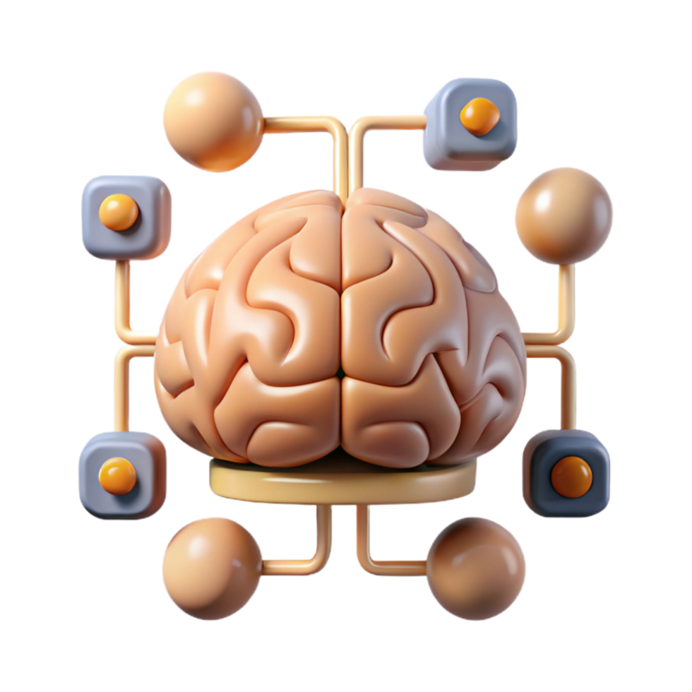 serene vintage Brain Computer Interface Connection Lines Transparent high resolution png
