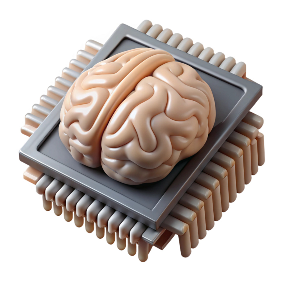 extraordinary modern Brain Computer Interface Chip Implant Close Up Isolated original png