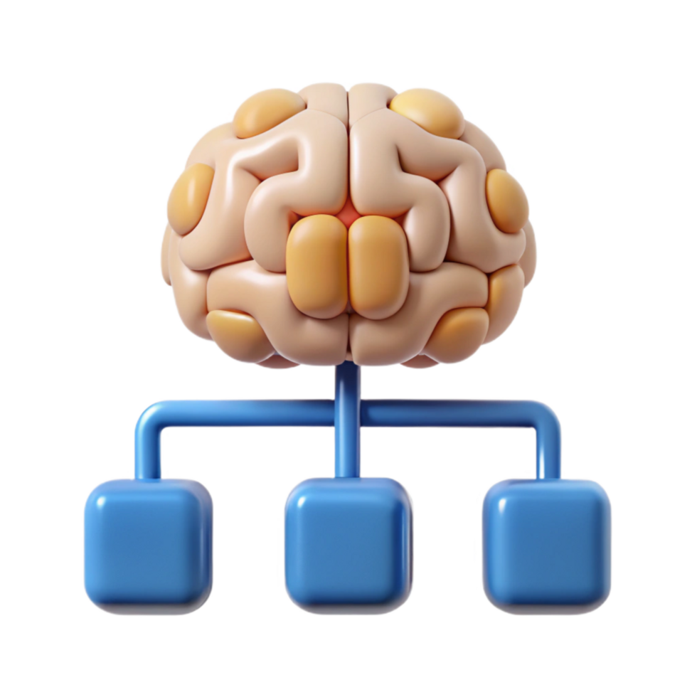 impressive creative Brain Computer Interface Diagram Simple Design Isolated 4K png