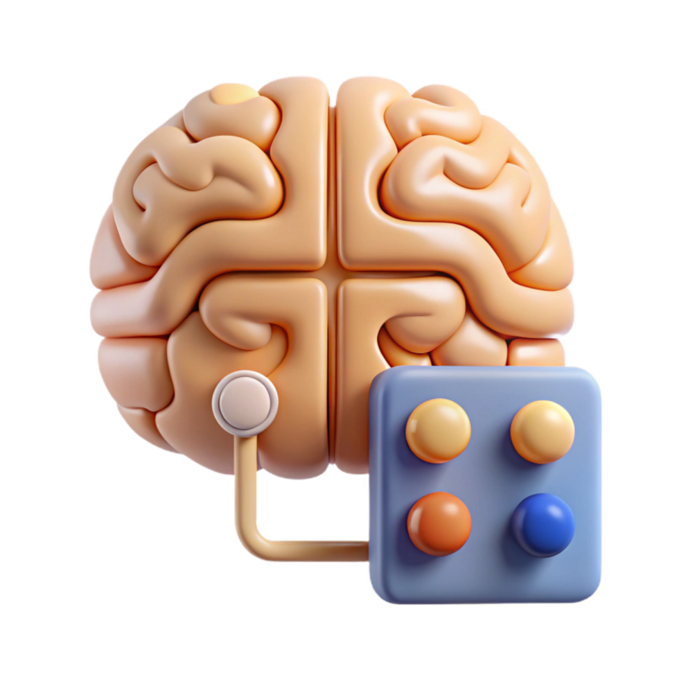 dramatic contemporary Brain Computer Interface Diagram Simple Design Isolated genuine png