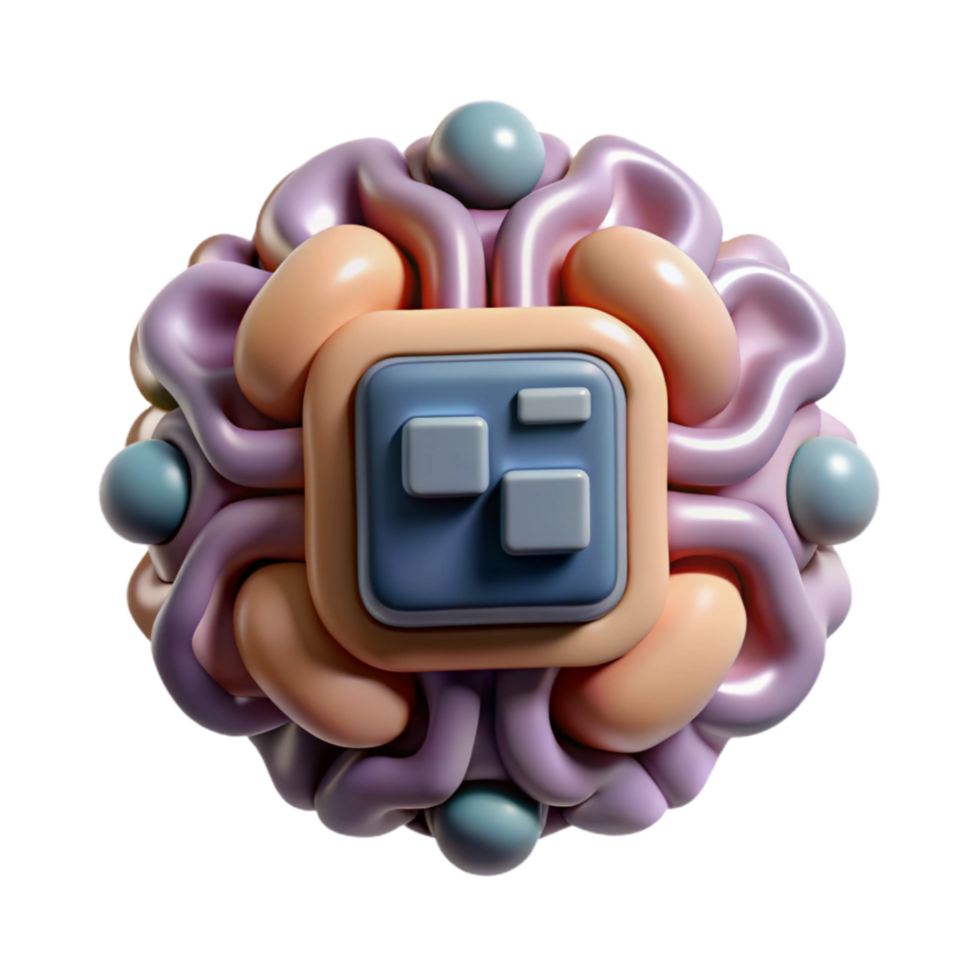 dramatic artistic Brain Computer Interface Symbol Minimalist Cutout professional png