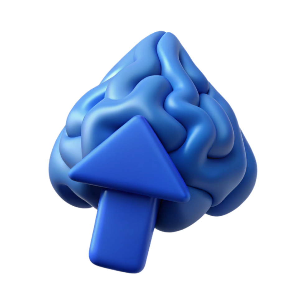 serene abstract Brain Data Upload Blue Arrow Isolated high resolution png