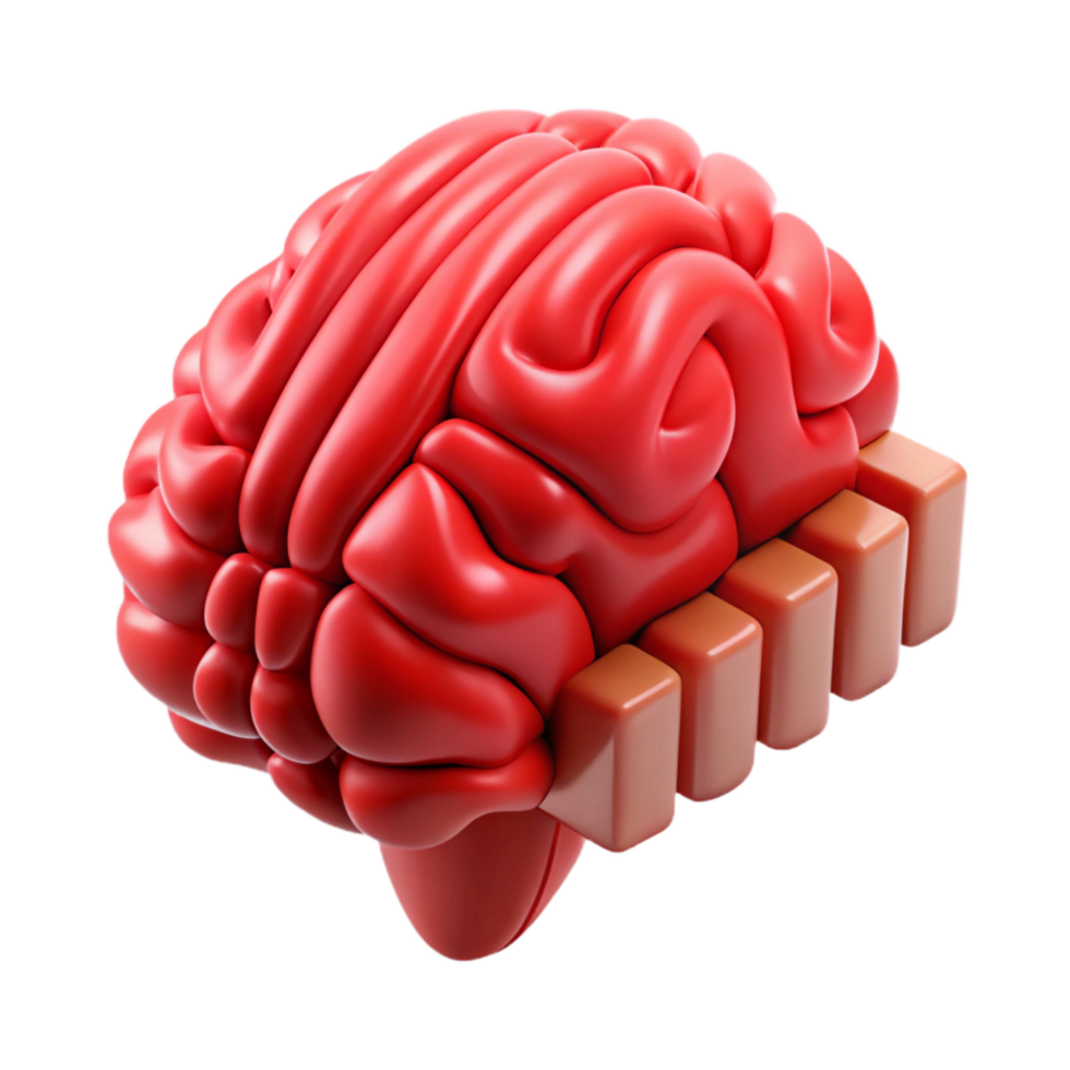 dramatic rustic Brain Data Visualization Red Graph Isolated high quality png