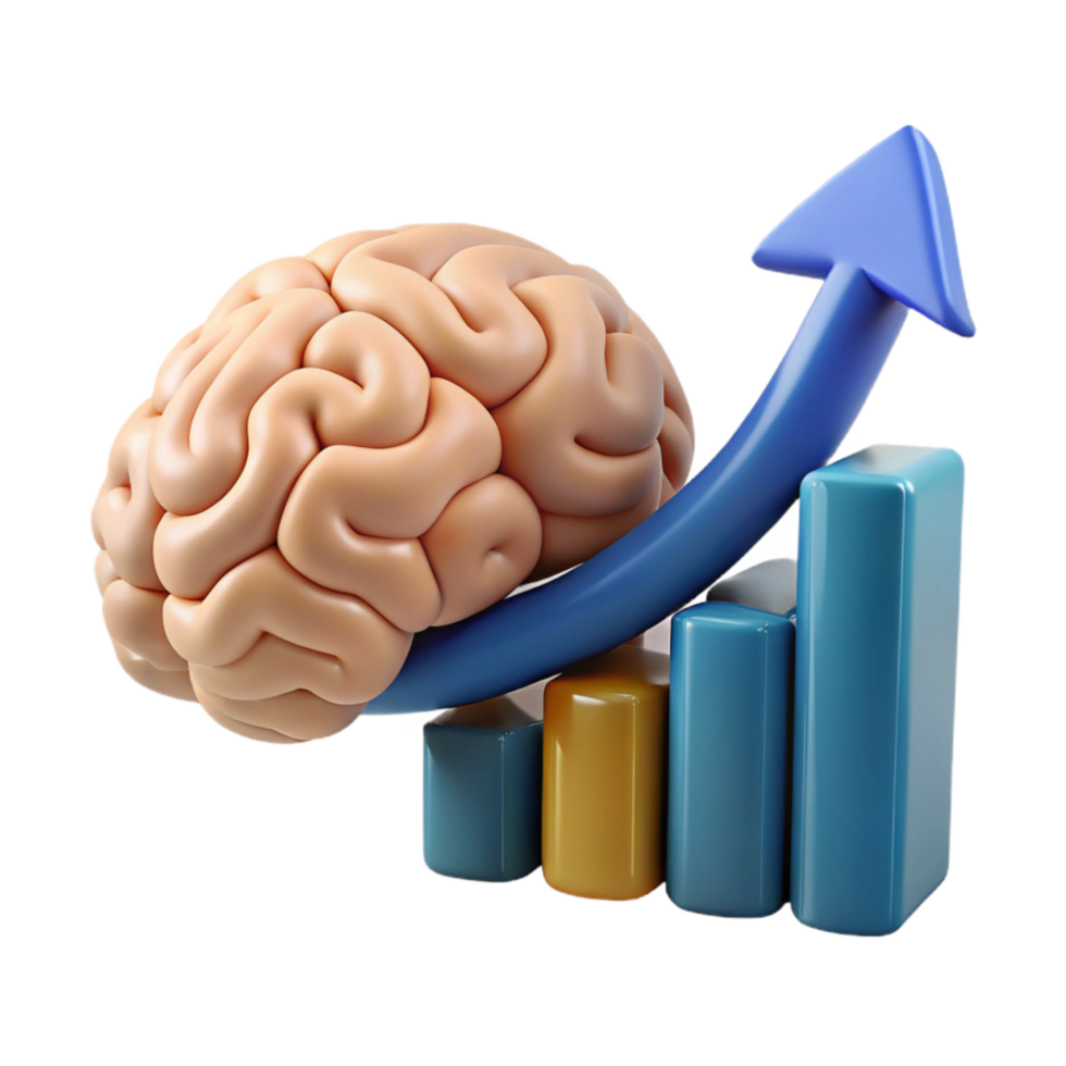 stunning traditional Brain Growth Chart Cutout with Upward Trend detailed png