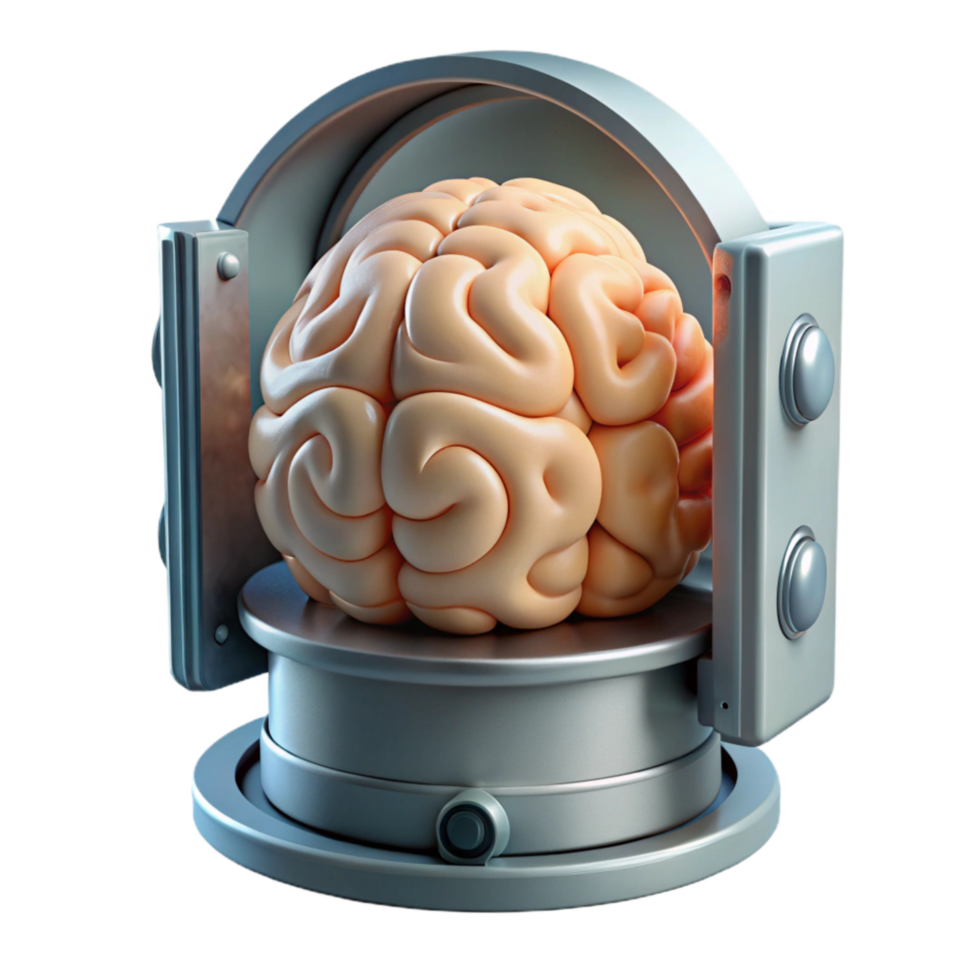 stunning classic Brain in Cryogenic Chamber Isolated detailed png