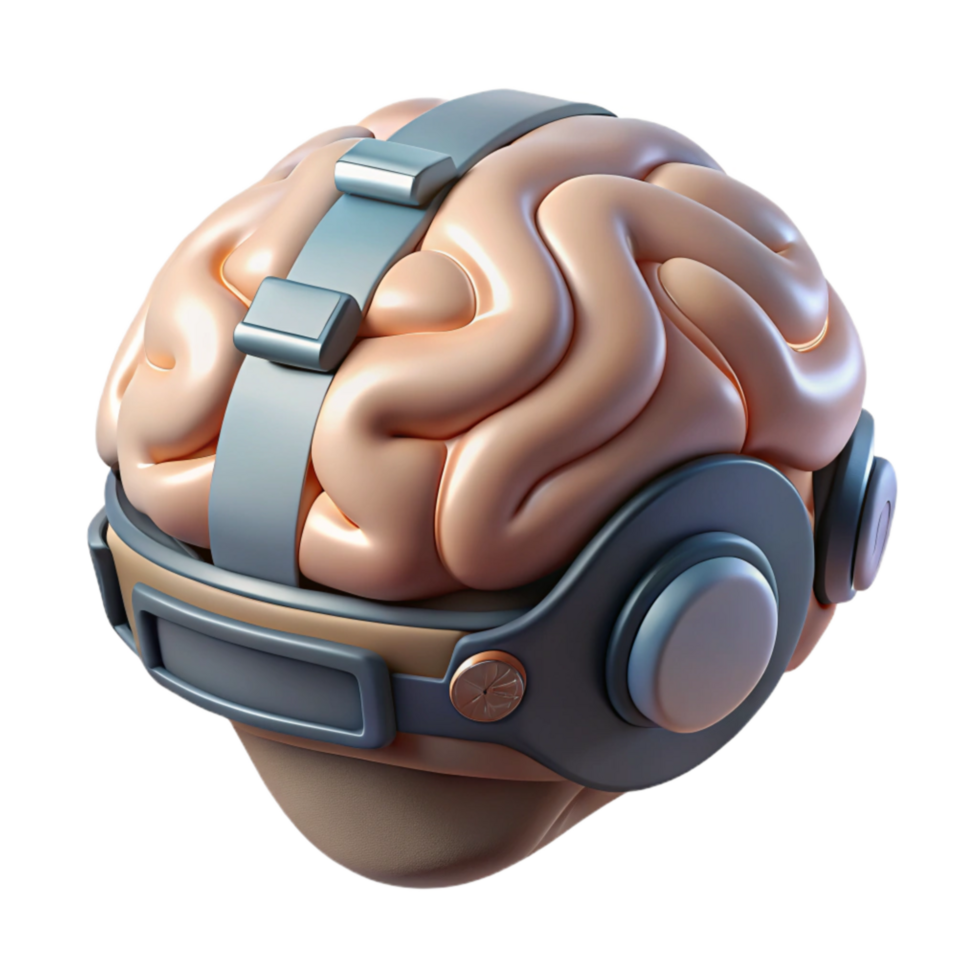 vibrant vintage Brain Interface Device Side View Cutout authentic png
