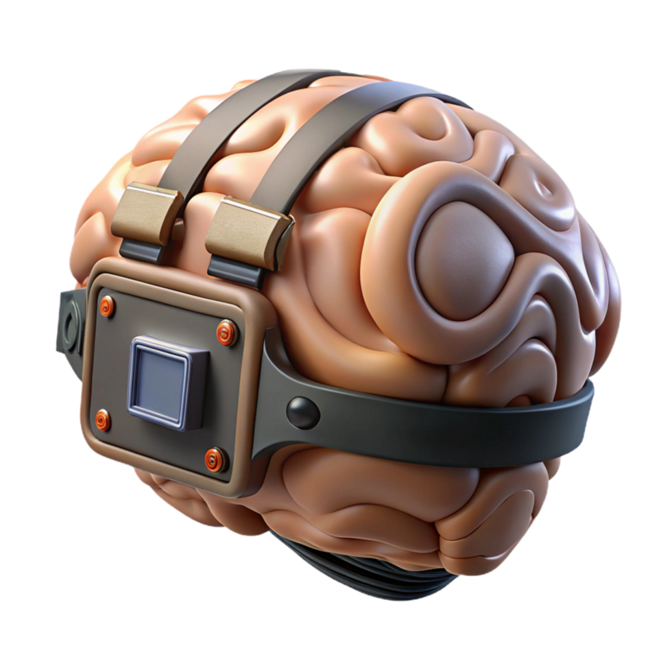 dramatic modern Brain Interface Device Side View Cutout detailed png