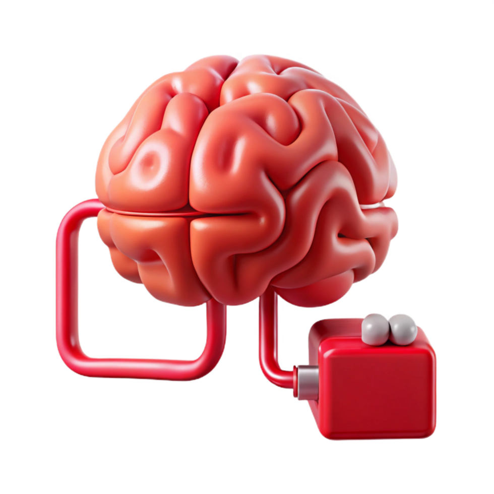serene classic Brain Scan Data Transfer Red Interface Transparent Background exclusive png