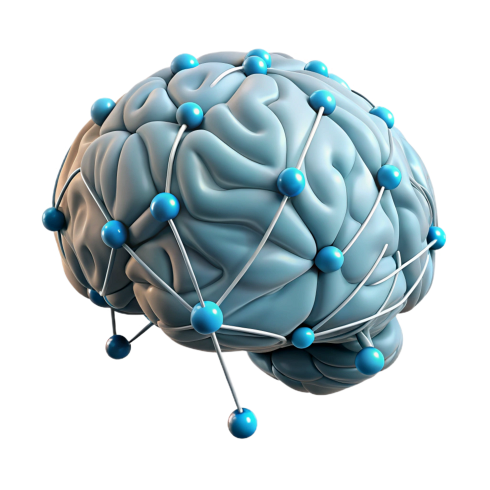 magnificent contemporary Brain Scan with Neural Connections Isolated high quality png