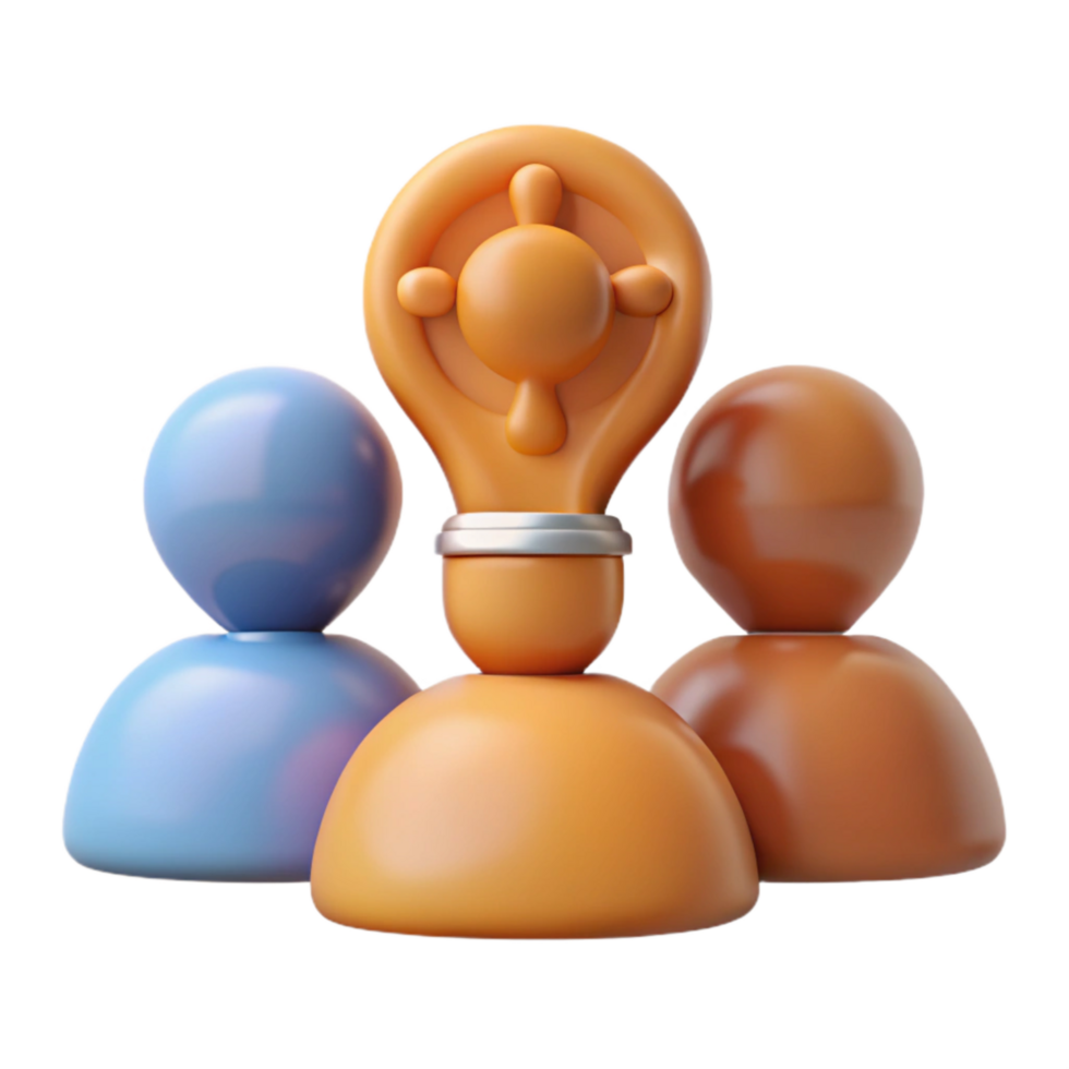 magnificent abstract Brainstorming Session Icon Isolated with Group of People Silhouette original png