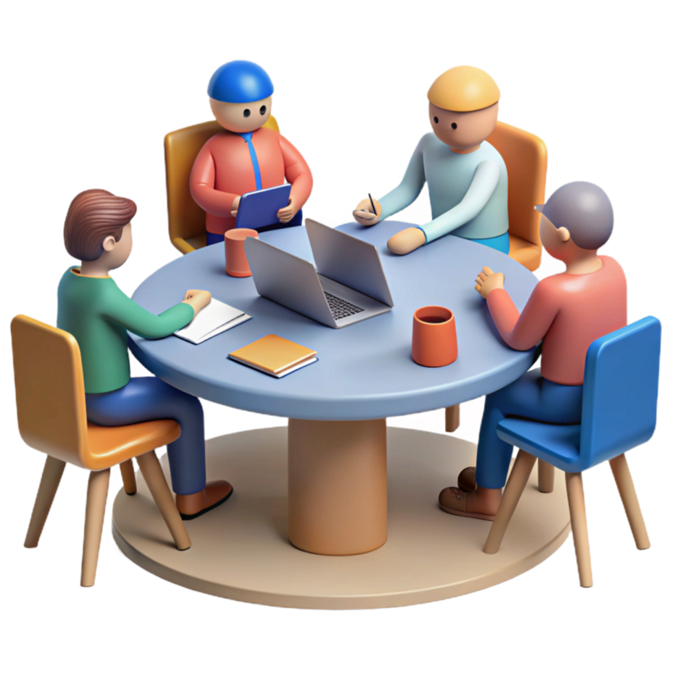 extraordinary contemporary Brainstorming Meeting Isolated with People at a Table high resolution png