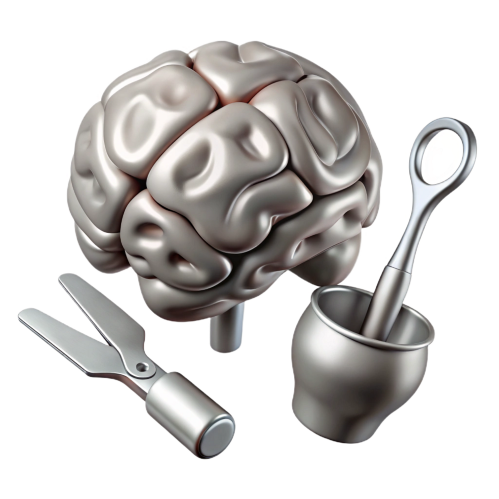 vibrant rustic Brain Surgery Tools Set Silver Color Cutout high quality png