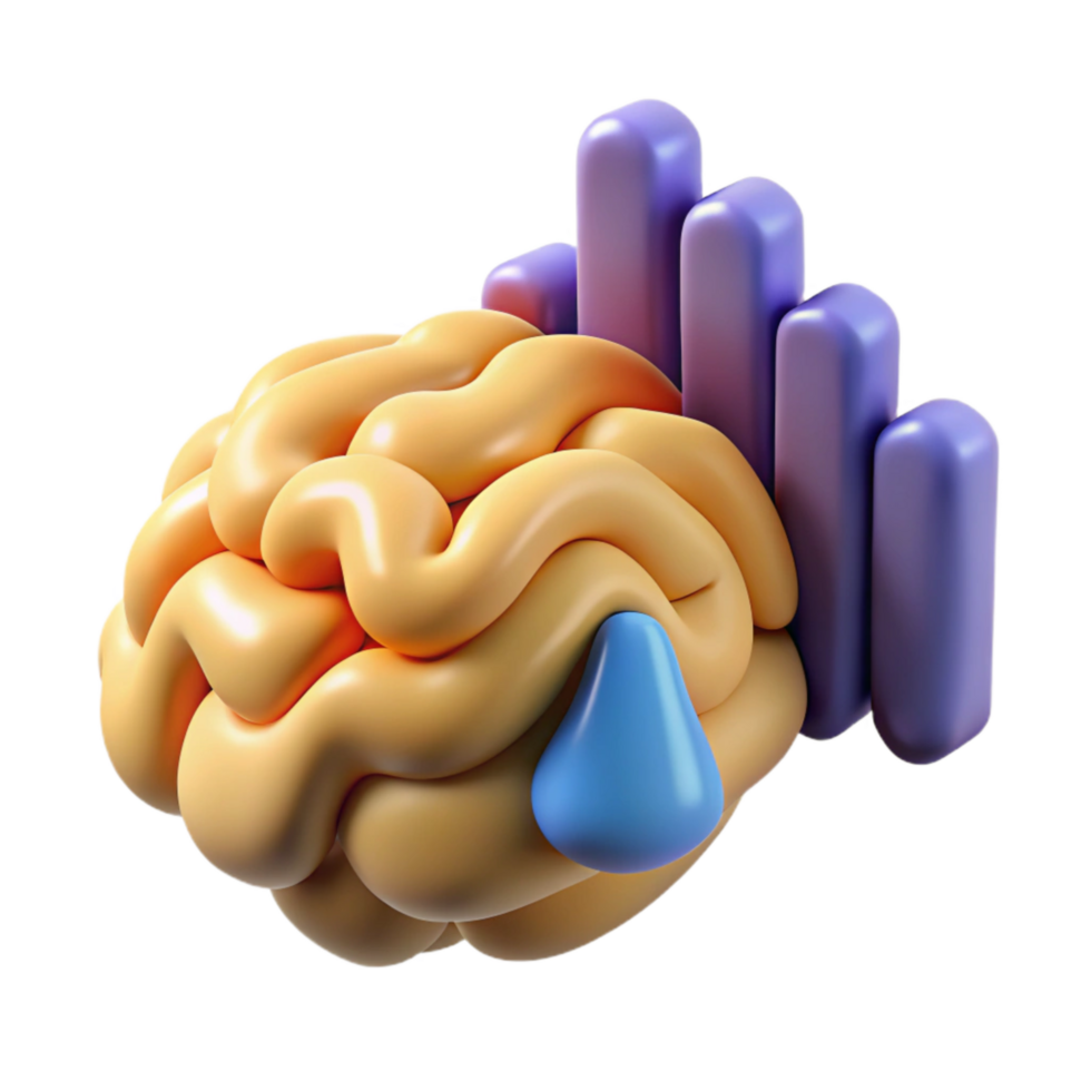 extraordinary classic Brainwave Activity Graph Cutout with Realistic Data and White Background 4K png