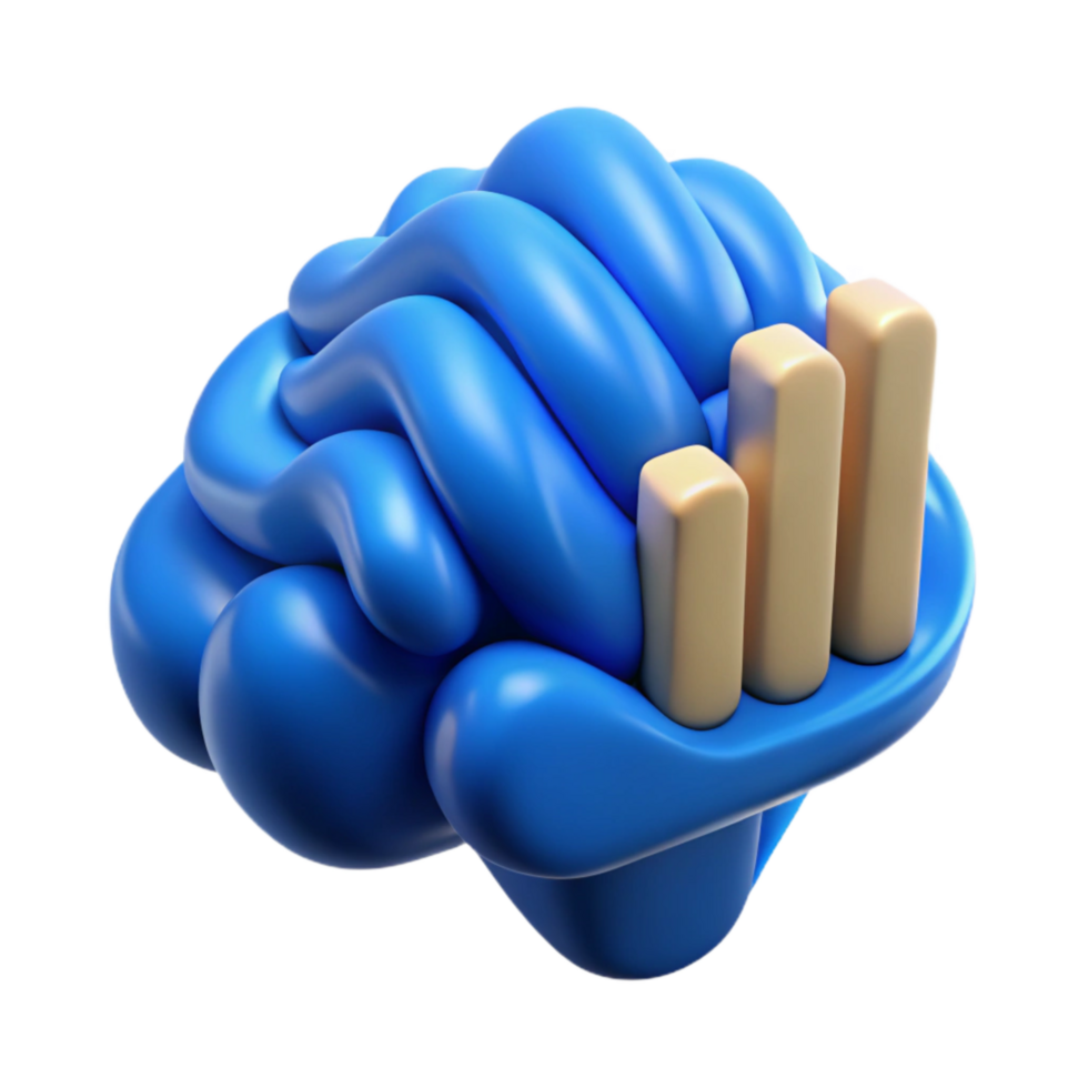 serene artistic Brainwave Analysis Blue Chart Isolated original png