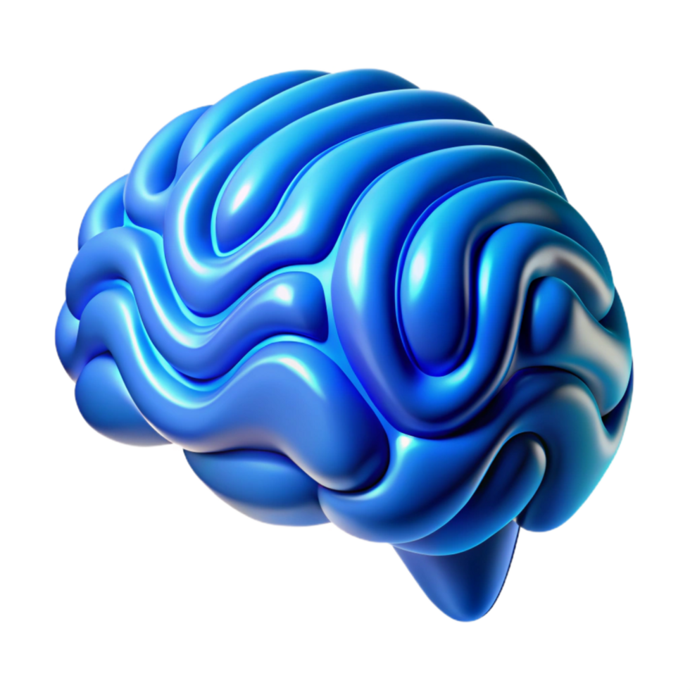 serene traditional Brain Wave Pattern Abstract Design Blue Hues Isolated exclusive png