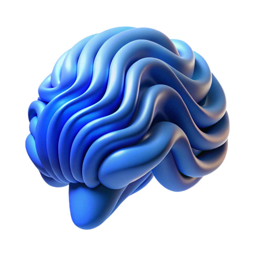 wonderful creative Brain Wave Pattern Abstract Design Blue Hues Isolated premium png