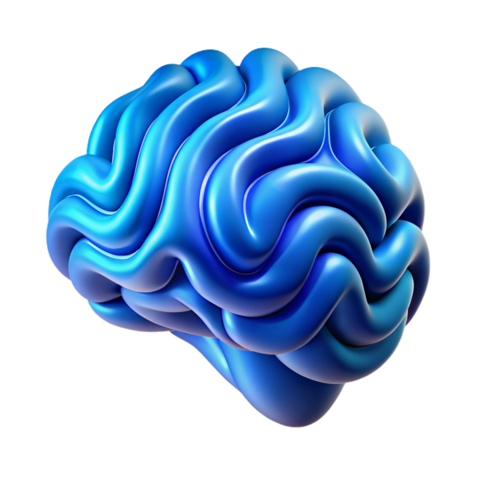serene creative Brain Wave Pattern Abstract Design Blue Hues Isolated high quality png