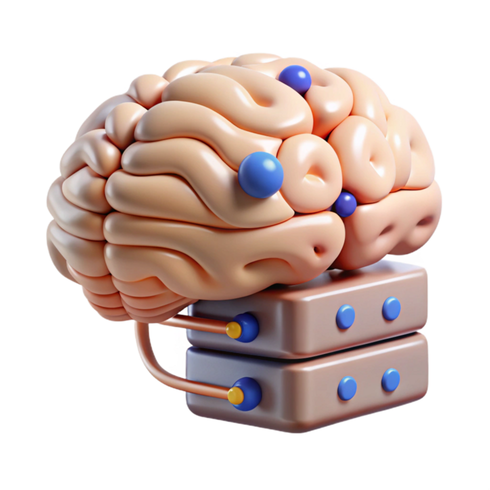 magnificent contemporary Brain Waves Connecting to Server Isolated high quality png