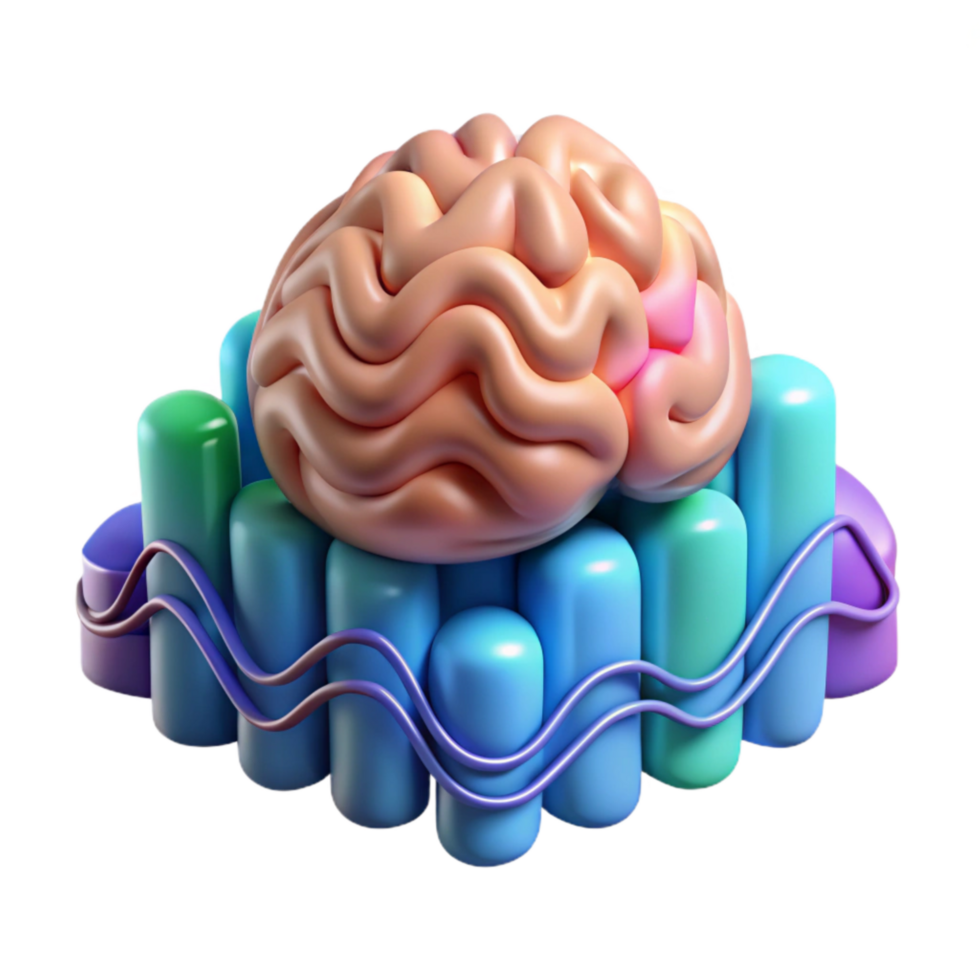 vibrant abstract Brainwaves Frequency Chart Data Visualization Isolated detailed png