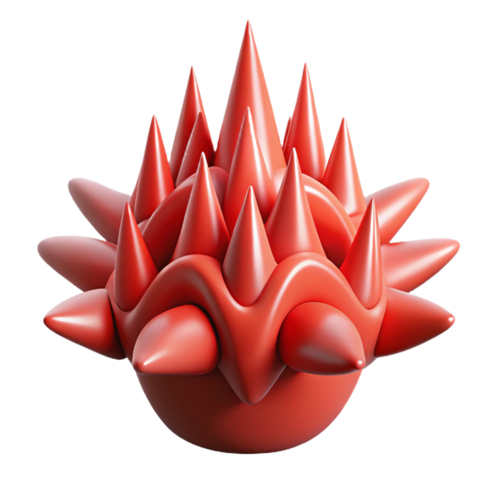 serene artistic Brainwaves Spikes Red Color Isolated exclusive png