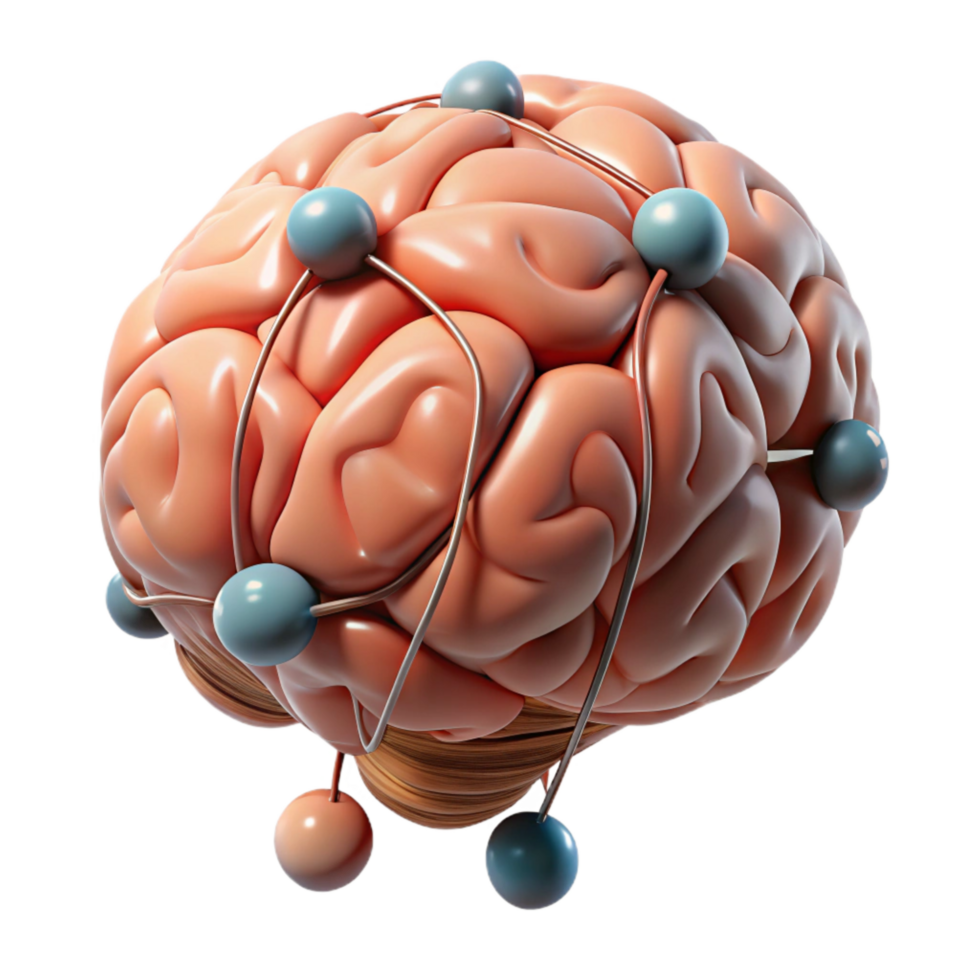 impressive minimalist Brain with Connections Transparent Background Networking premium png