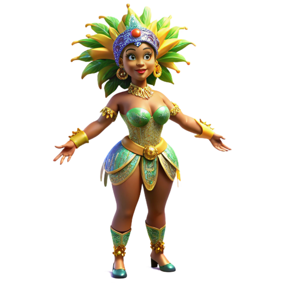 stunning abstract Brazilian Samba Dancer Costume with Sequins Cutout high resolution png