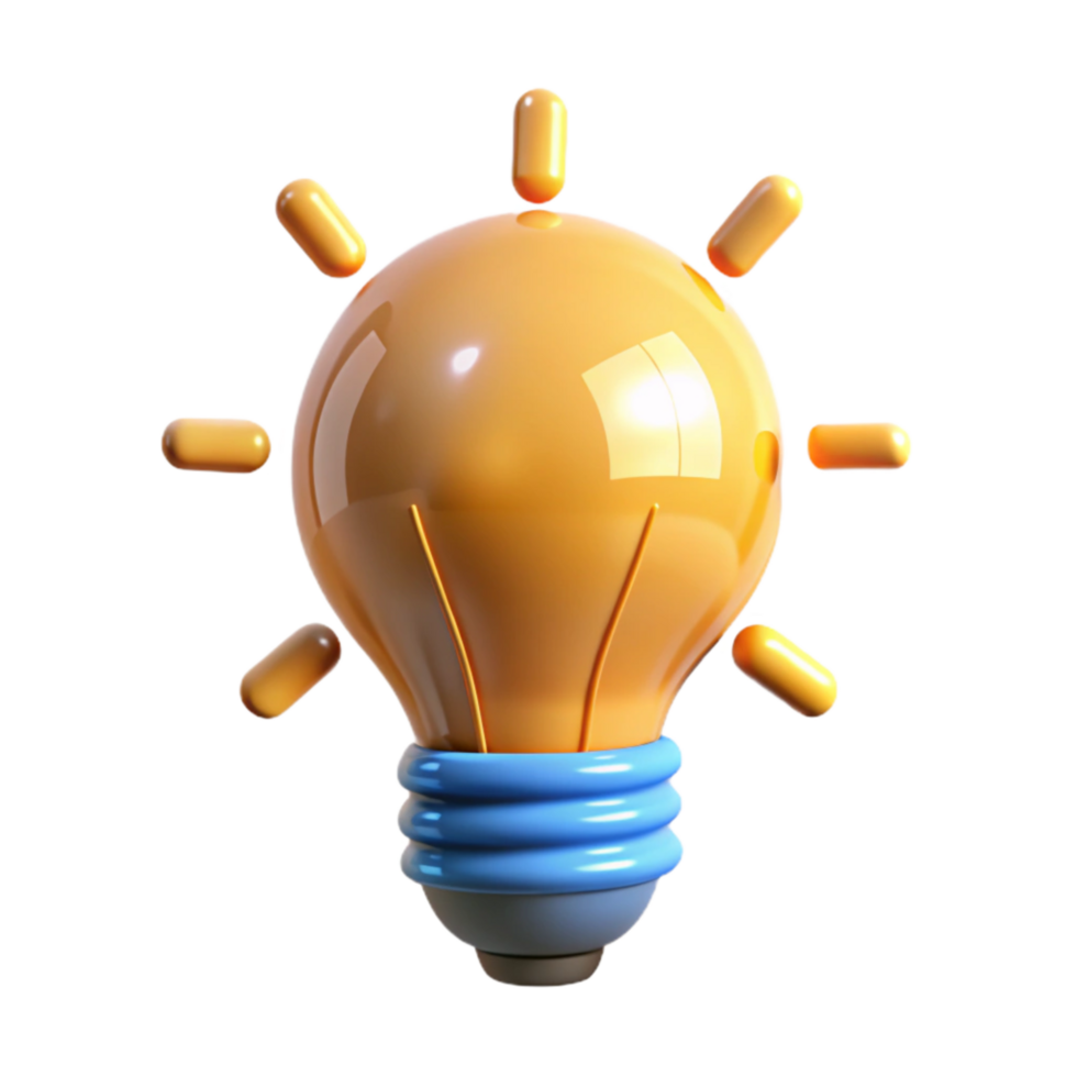 beautiful artistic Bright Lightbulb Idea Concept Isolated detailed png