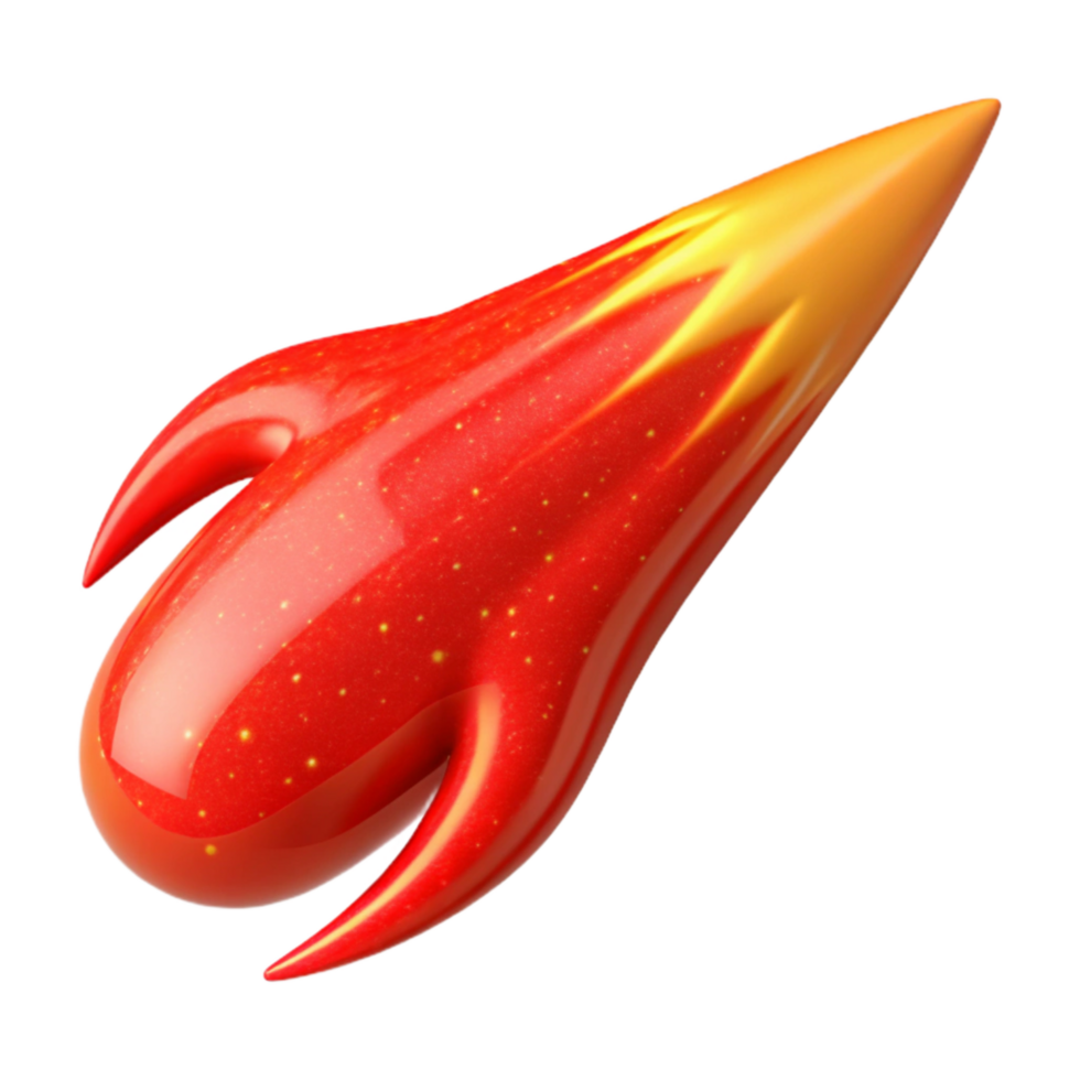 dramatic minimalist Bright Red Comet Tail Isolated Element genuine png
