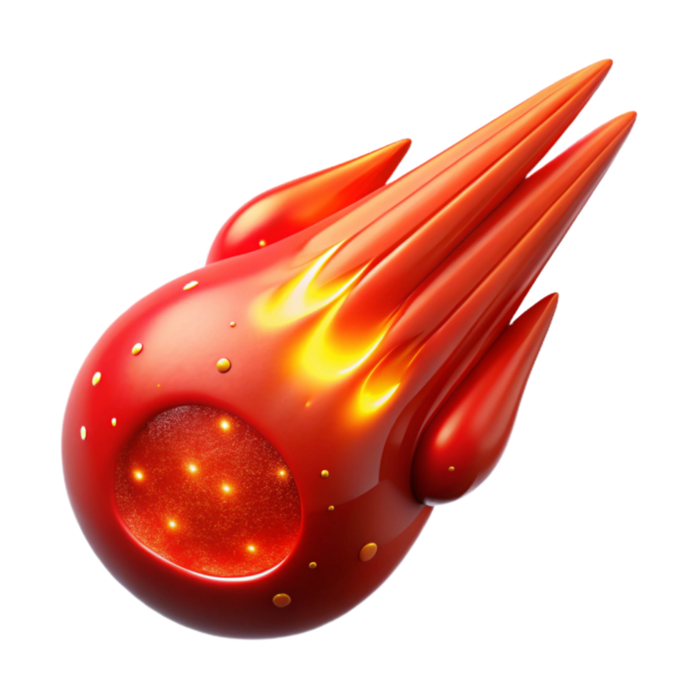dramatic creative Bright Red Meteor Shower Isolated Element premium png