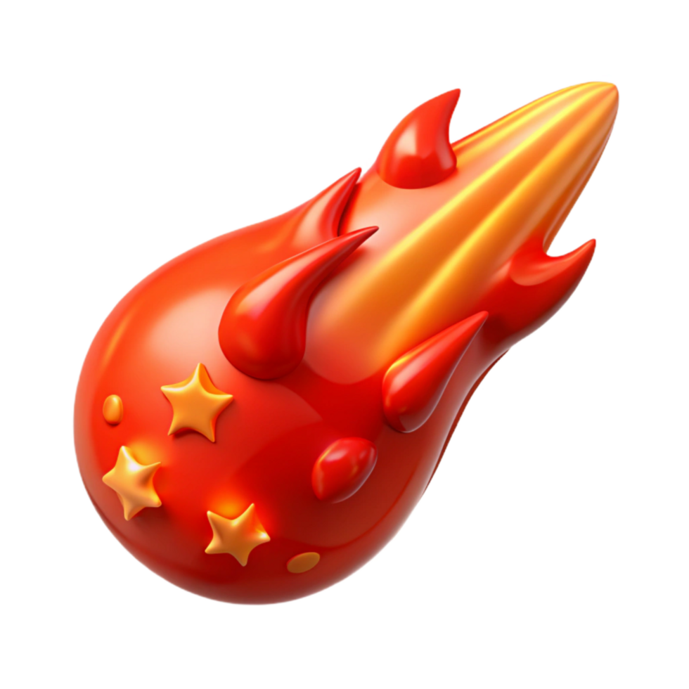 magnificent vintage Bright Red Meteor Shower Isolated Element detailed png