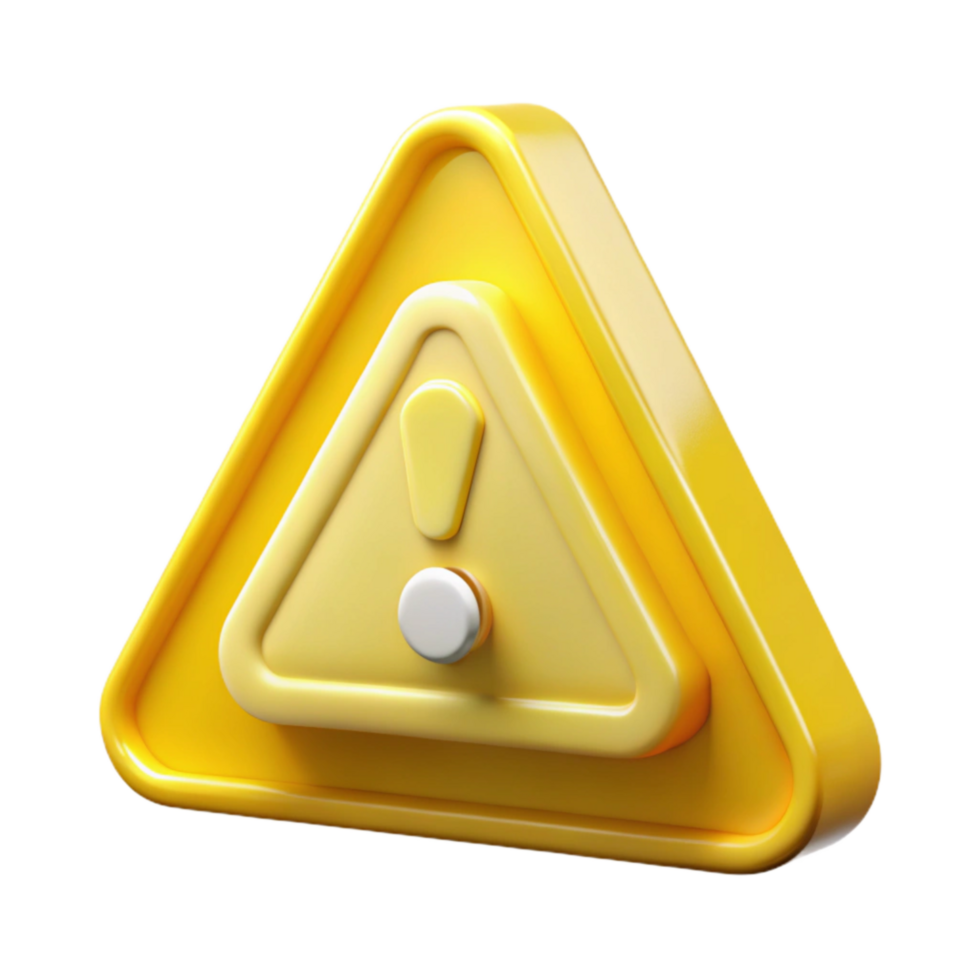 beautiful minimalist Bright Yellow Artificial Warning Sign Isolated high resolution png