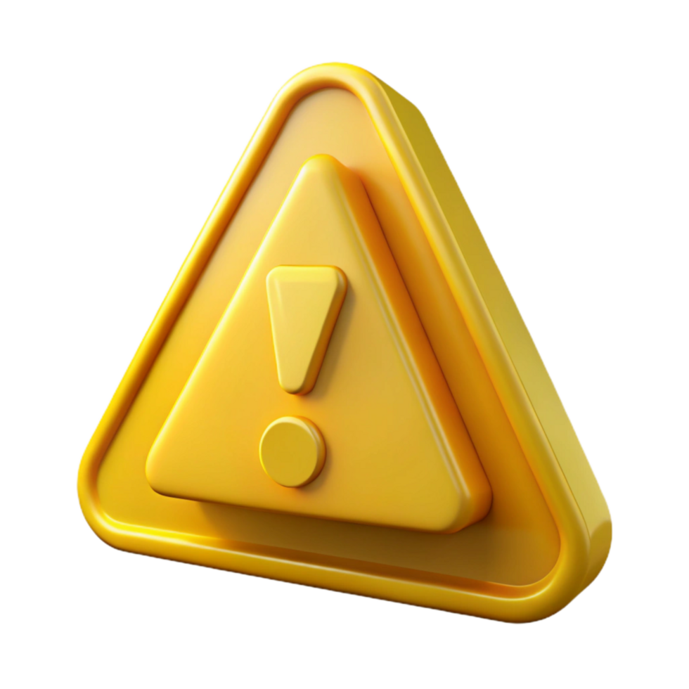 beautiful rustic Bright Yellow Artificial Warning Sign Isolated exclusive png