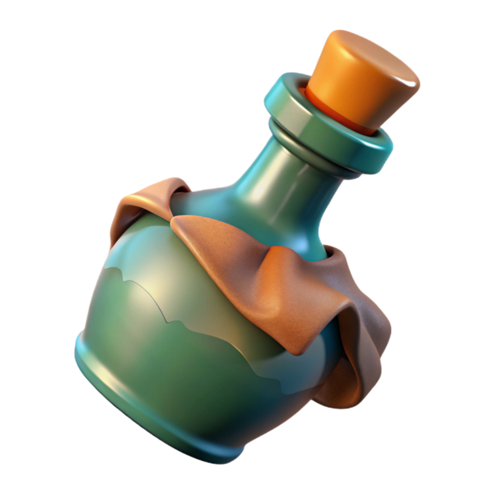 dramatic traditional Broken Bottle with Rag Isolated original png