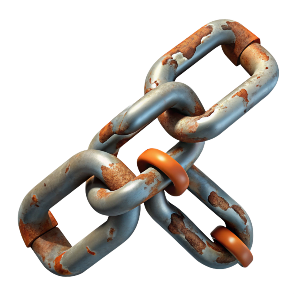 wonderful vintage Broken Chain Cutout with Rusty Links high quality png
