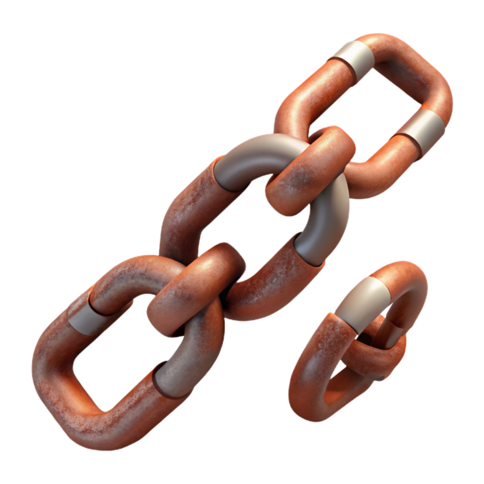 stunning traditional Broken Chain Cutout with Rusty Links professional png