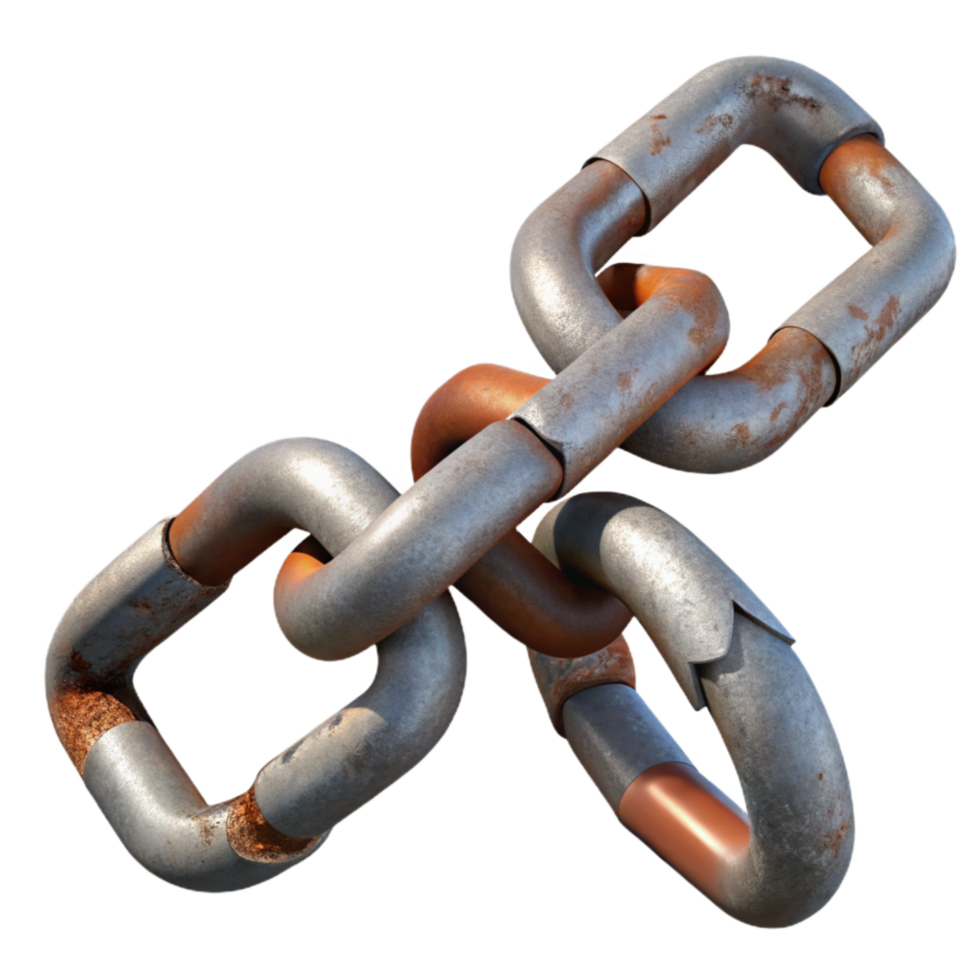 stunning abstract Broken Chain Cutout with Rusty Links detailed png
