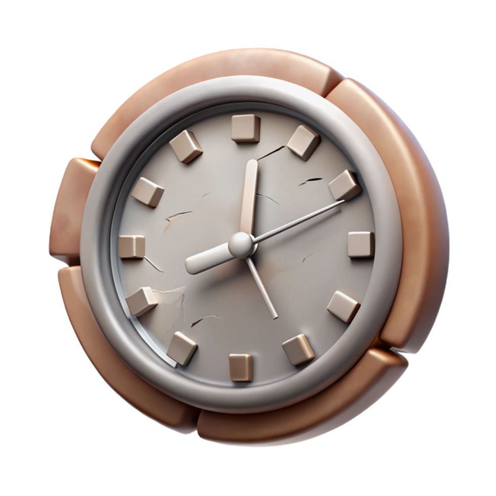 beautiful classic Broken Clock Hands Isolated genuine png