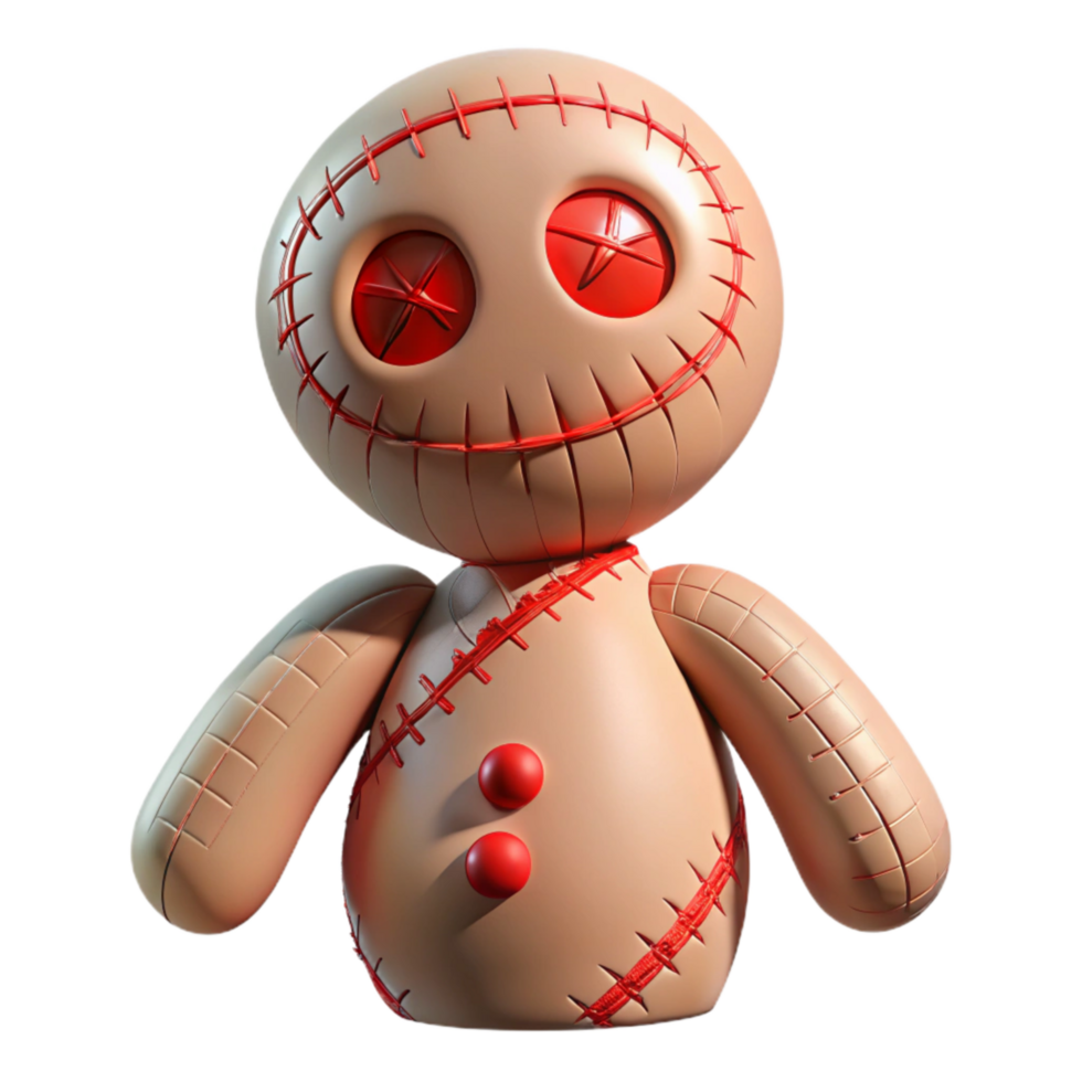 impressive modern Broken Doll Cutout with Red Stitches professional png