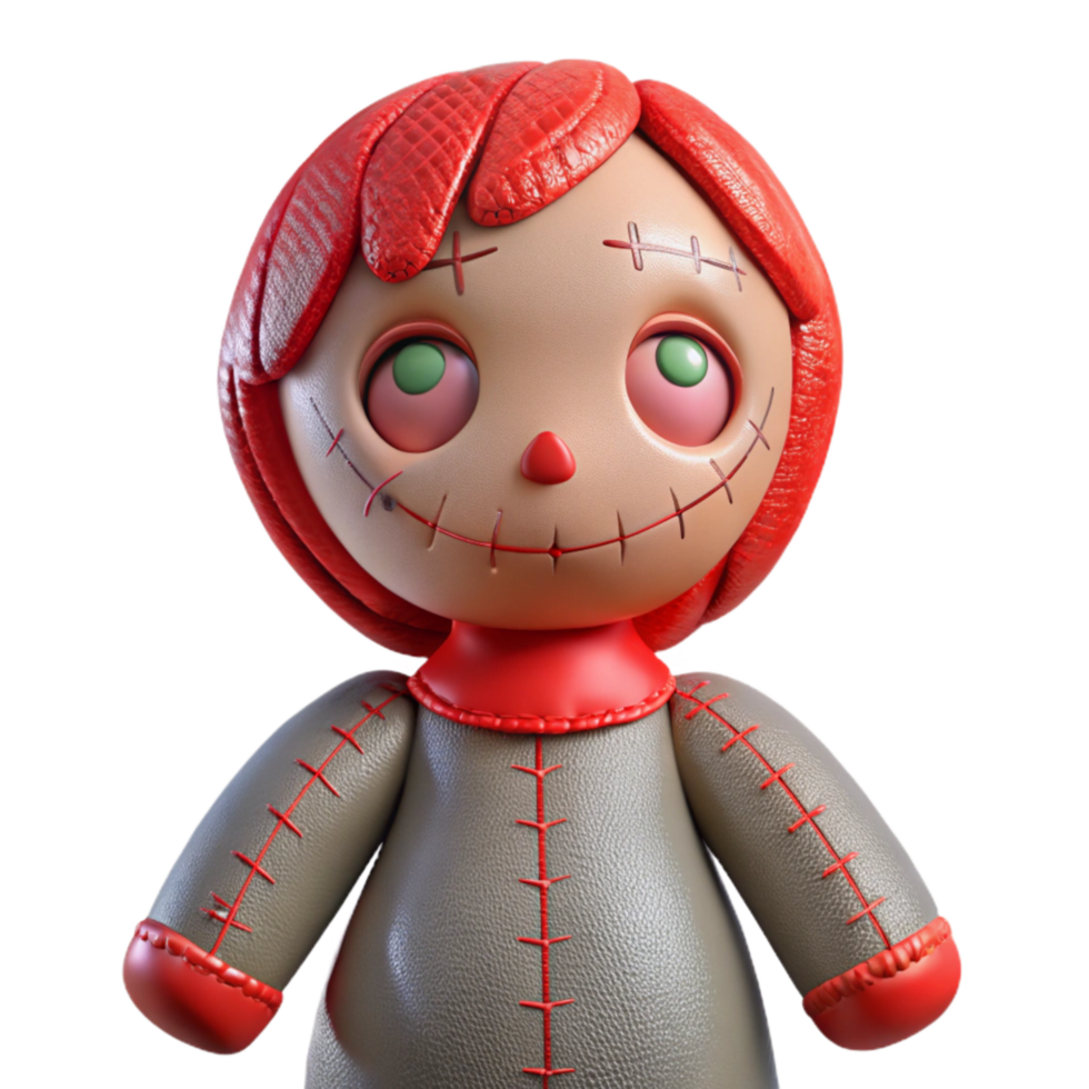 serene abstract Broken Doll Cutout with Red Stitches genuine png
